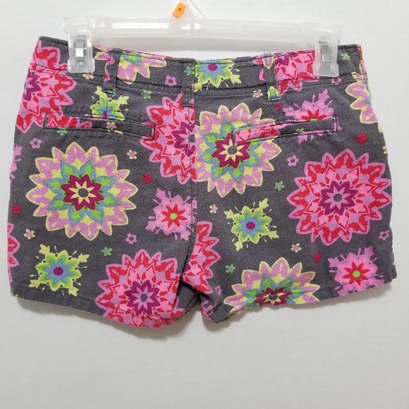 Old Navy shorts 14 Printed Linen Knight Time floral mandala print adjustable - Picture 2 of 14